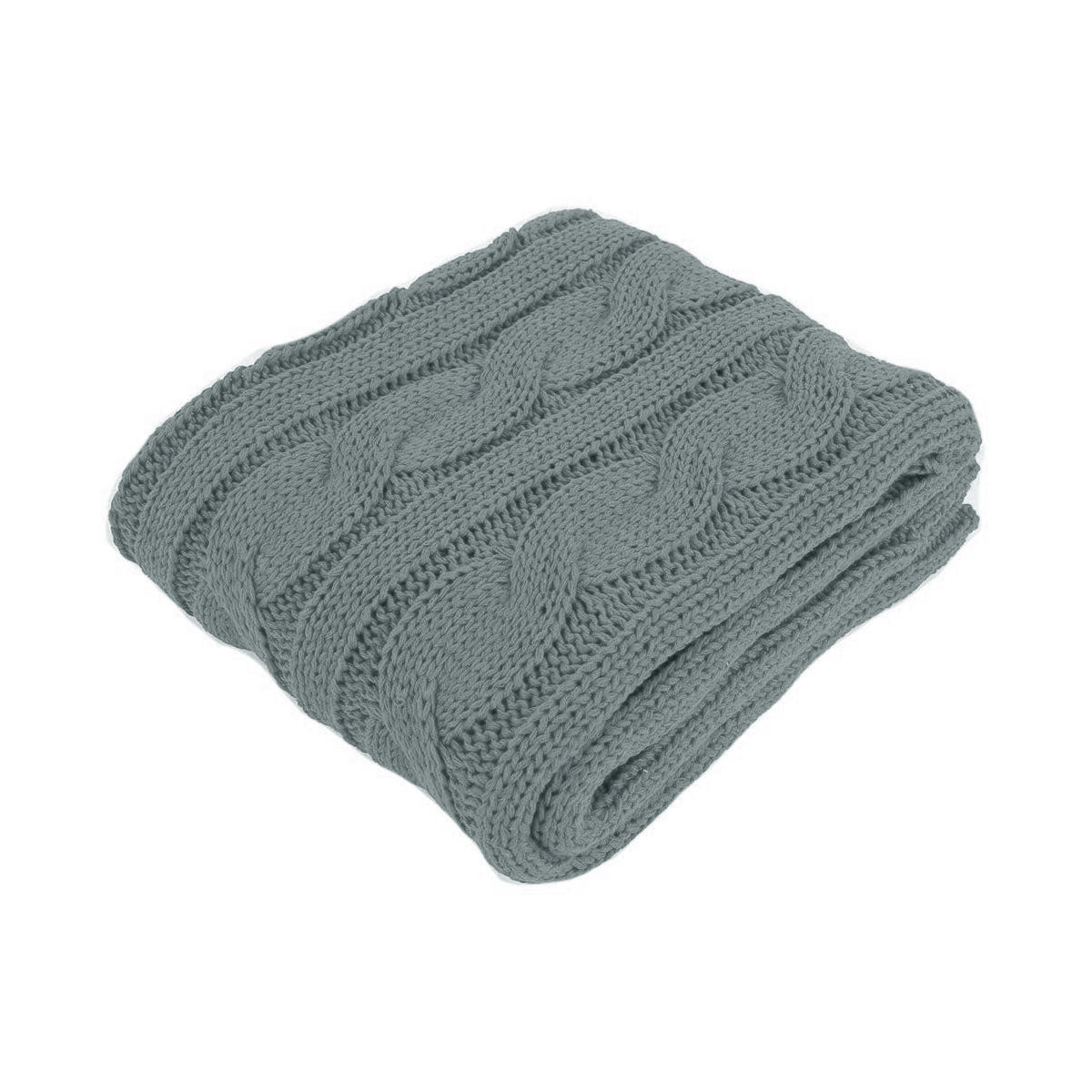 Hudson Knitted Throw Rug 127 x 152 cm - Soft Polyester, Classic Design - SuperSaverAU - view 1