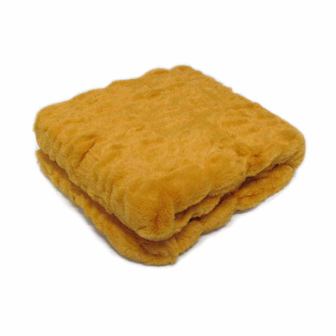 Premium Meadow Faux Fur Throw Rug – Mustard 127 x 152cm