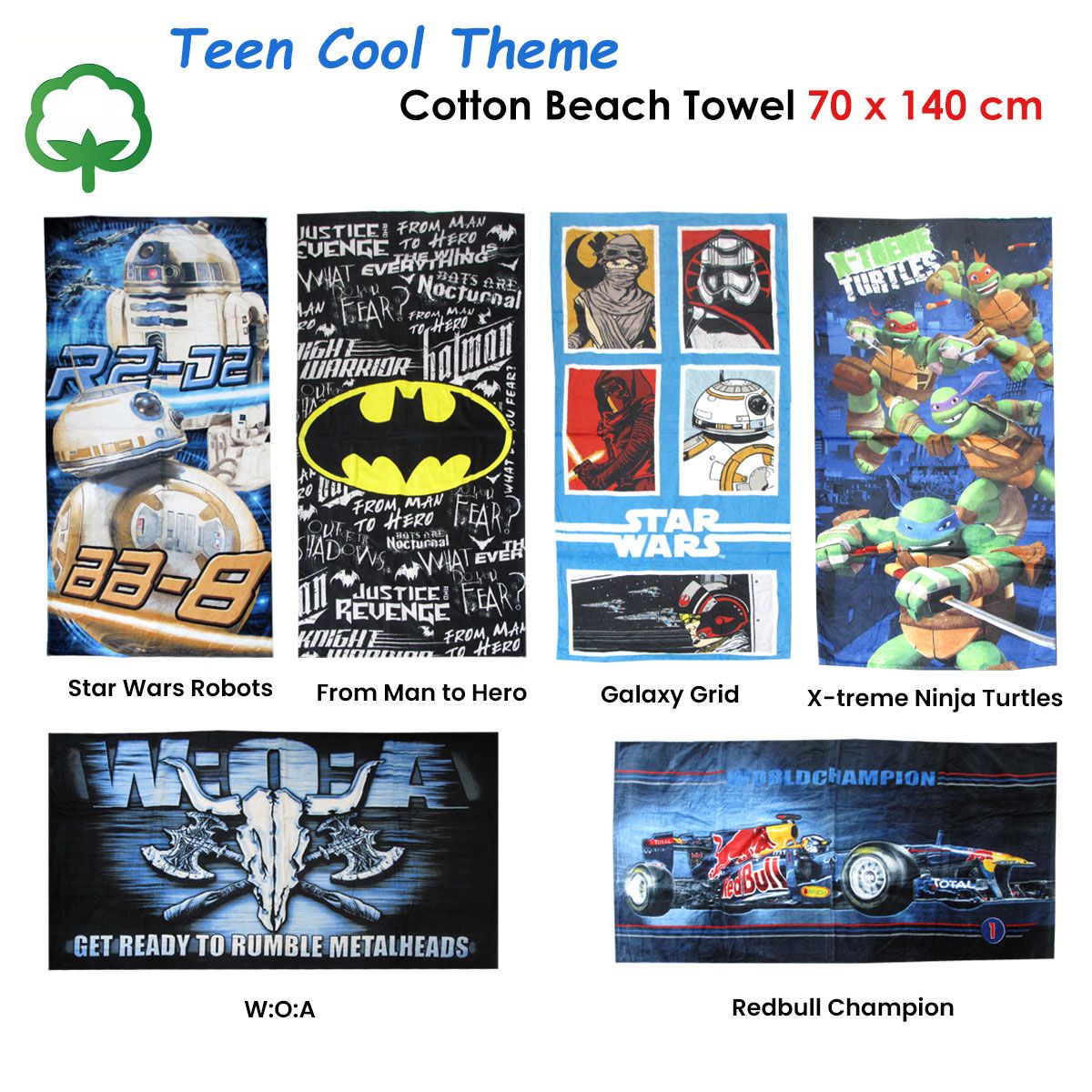 Teen Cool Theme Cotton Beach Towel 70 x 140 cm Batman From Man to Hero - SuperSaverAU - view 3