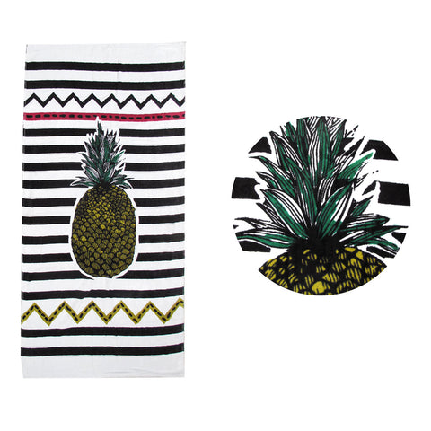 Gaint Pineapple Assorted Printed Cotton Beach Towel 70 x 145 cm - SuperSaverAU - view 1