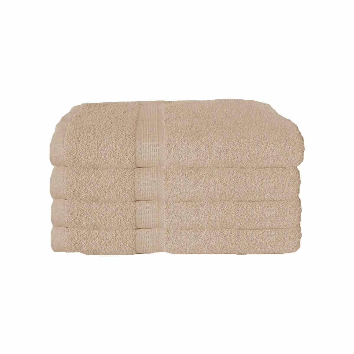 600GSM Set of 4 Combed Cotton Bath Towels 70 x 140 cm Latte (aka Frappe) - SuperSaverAU - view 1