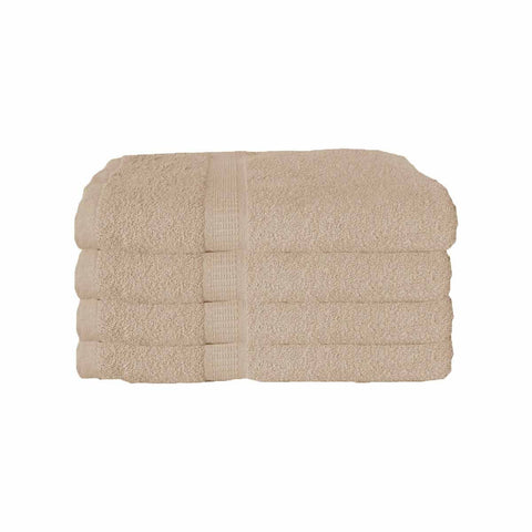 600GSM Set of 4 Combed Cotton Bath Towels 70 x 140 cm Latte (aka Frappe) - SuperSaverAU - view 1