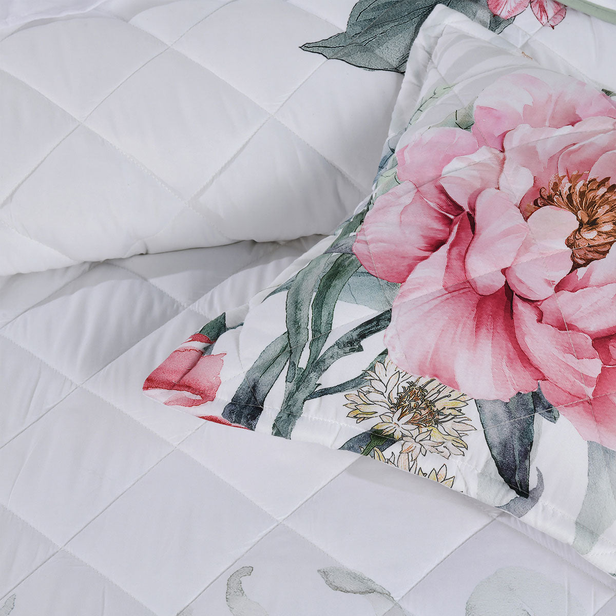Bianca Coleraine White Floral Bedspread Set King Single - Quilted Comfort - SuperSaverAU - view 4