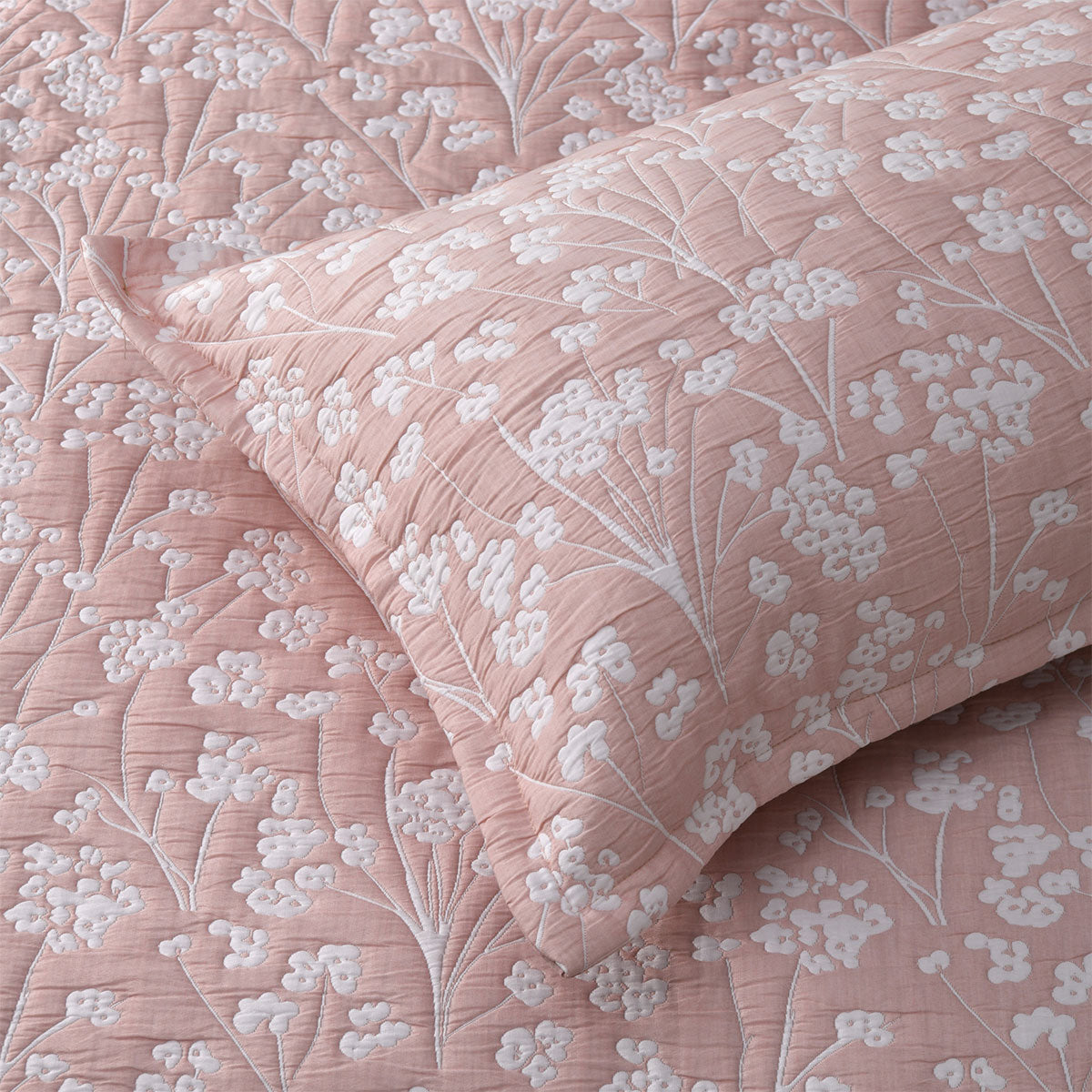 Bianca Myra Blush Floral Jacquard Bedspread Set King - SuperSaverAU - view 4