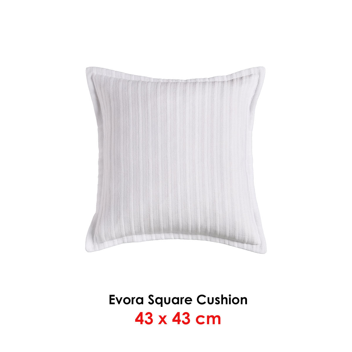 Bianca Evora White Square Filled Cushion 43x43cm Cotton Jacquard Design - SuperSaverAU - view 1