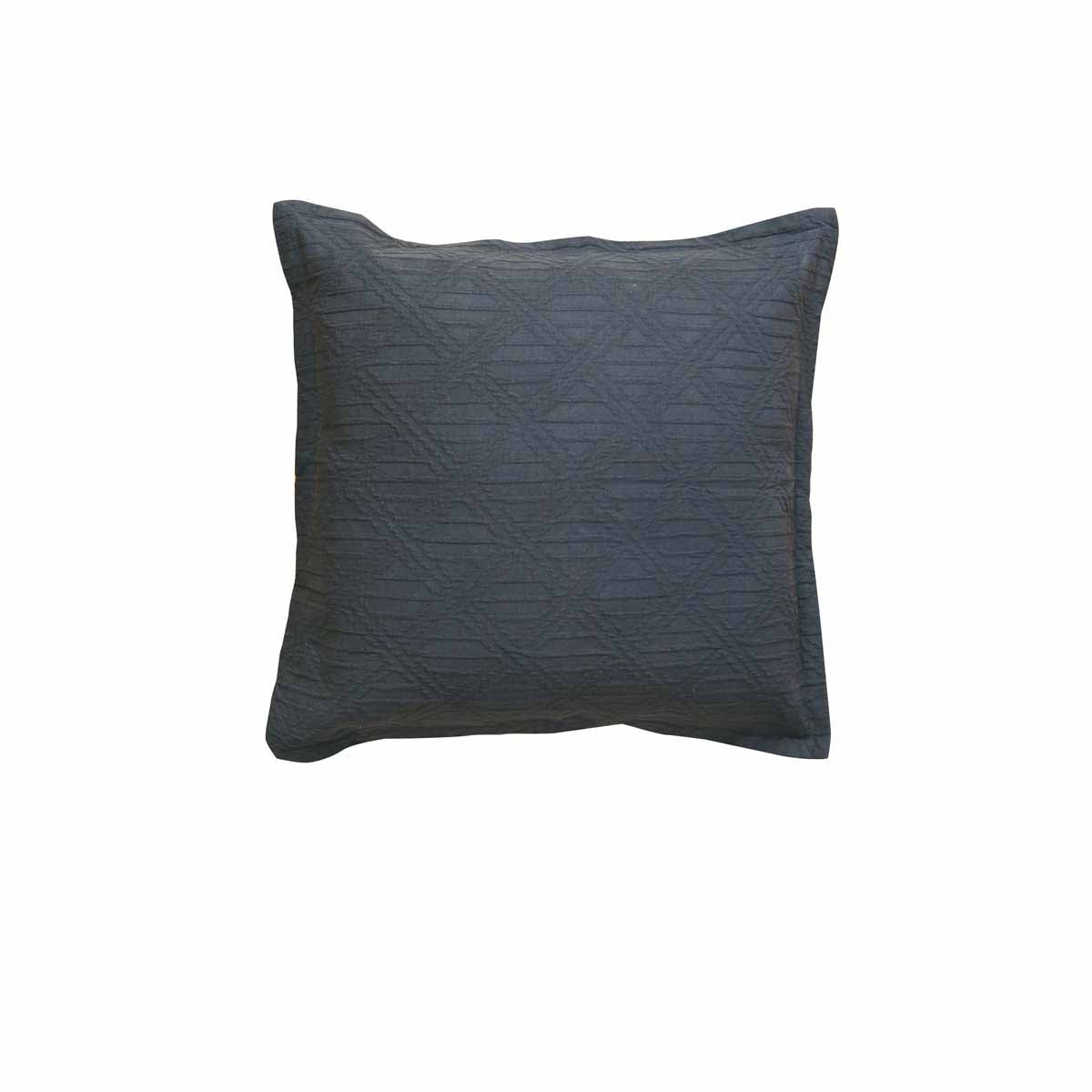 Bianca Hallston Charcoal Cotton Jacquard Filled Cushion – 43 x 43cm