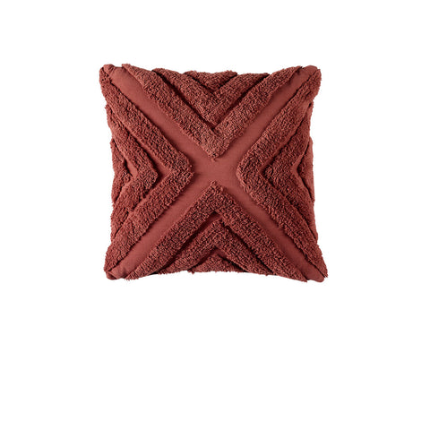 Bianca Haven Cotton Chenille Square Cushion 43 x 43 cm - Geometric Design - SuperSaverAU - view 1