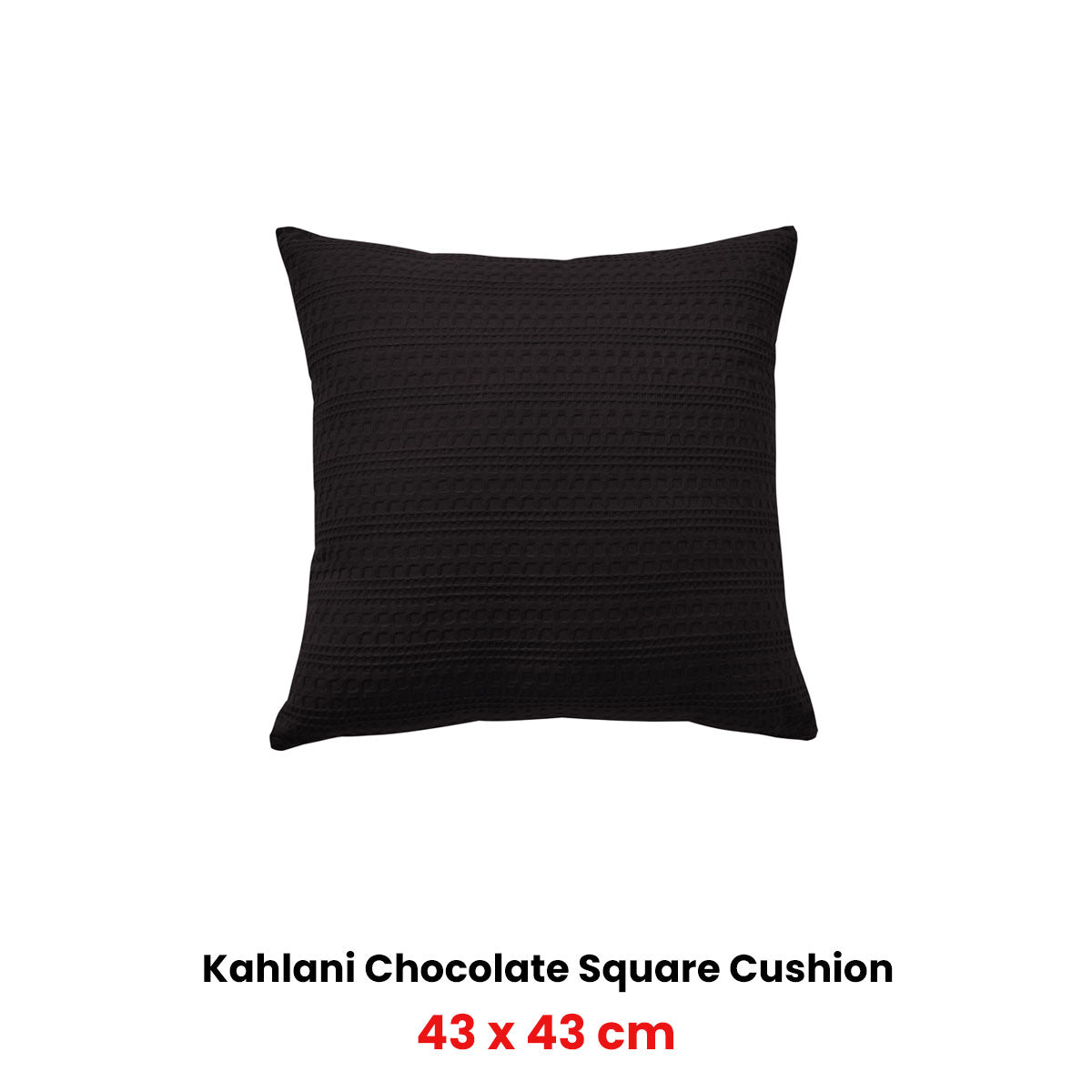Bianca Kahlani Chocolate Waffle Filled Cushion – 43 x 43cm