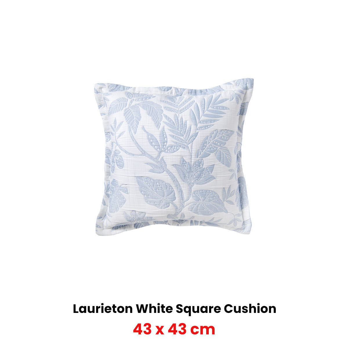 Bianca Laurieton Square Filled Cushion – White 43 x 43cm