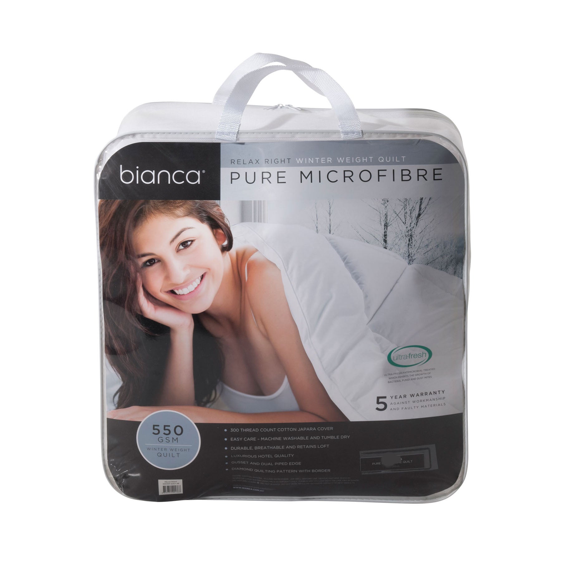 Bianca 550GSM Winter Microfibre Quilt 140 x 210 cm - Soft & Machine Washable - SuperSaverAU - view 1