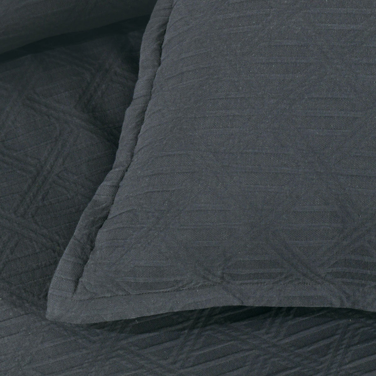 Bianca Hallston Charcoal Pre-Washed Cotton Quilt Cover Set – Super King