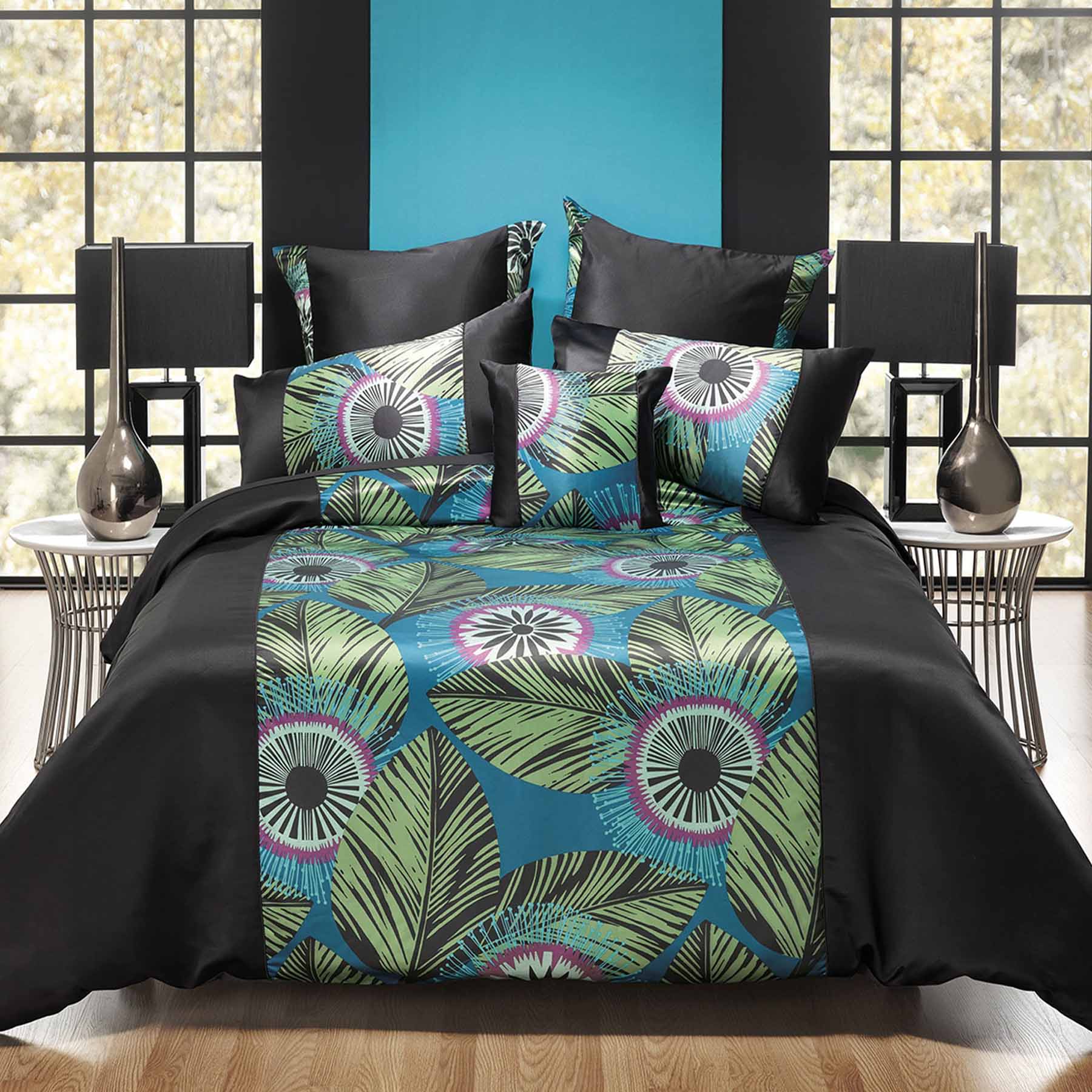 Bianca Kebo Jungle Print Quilt Cover Set - Black, King