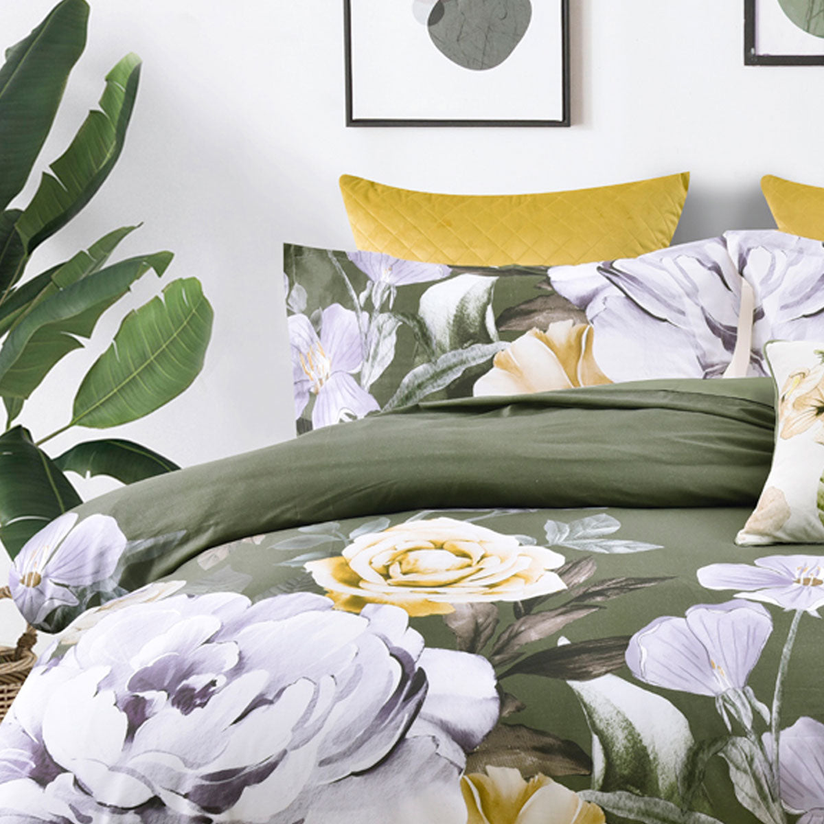 Bianca Makayla Cotton Sateen Quilt Cover Set - Floral Print, 180 x 210cm - SuperSaverAU - view 3