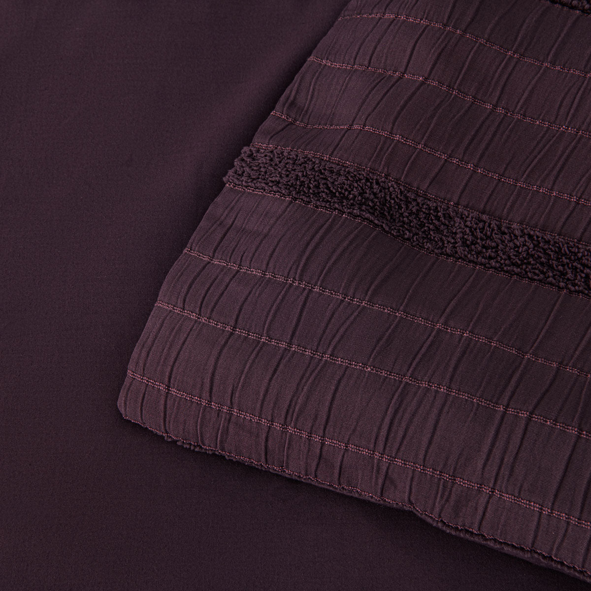 Bianca Malua Jacquard Striped Quilt Cover Set - Grape, King