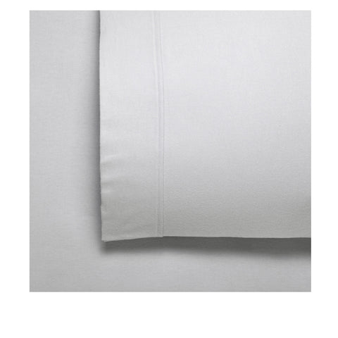 Bianca Fletcher Flannelette Cotton Sheet Set Silver Single 40cm Wall 170GSM - SuperSaverAU - view 1
