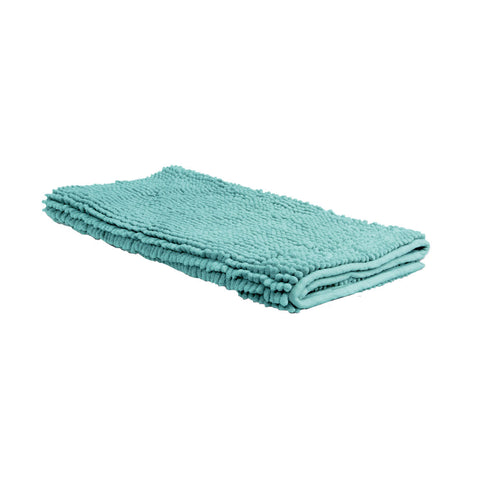 Chenille Toggle Bath Mat 50 x 80cm Teal - Ultra Absorbent, Fast Drying - SuperSaverAU - view 1