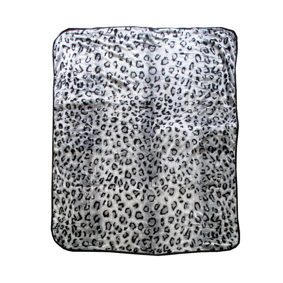 375gsm Animal Print Faux Mink Blanket Queen 200x240 cm - Snow Leopard Design - SuperSaverAU - view 1