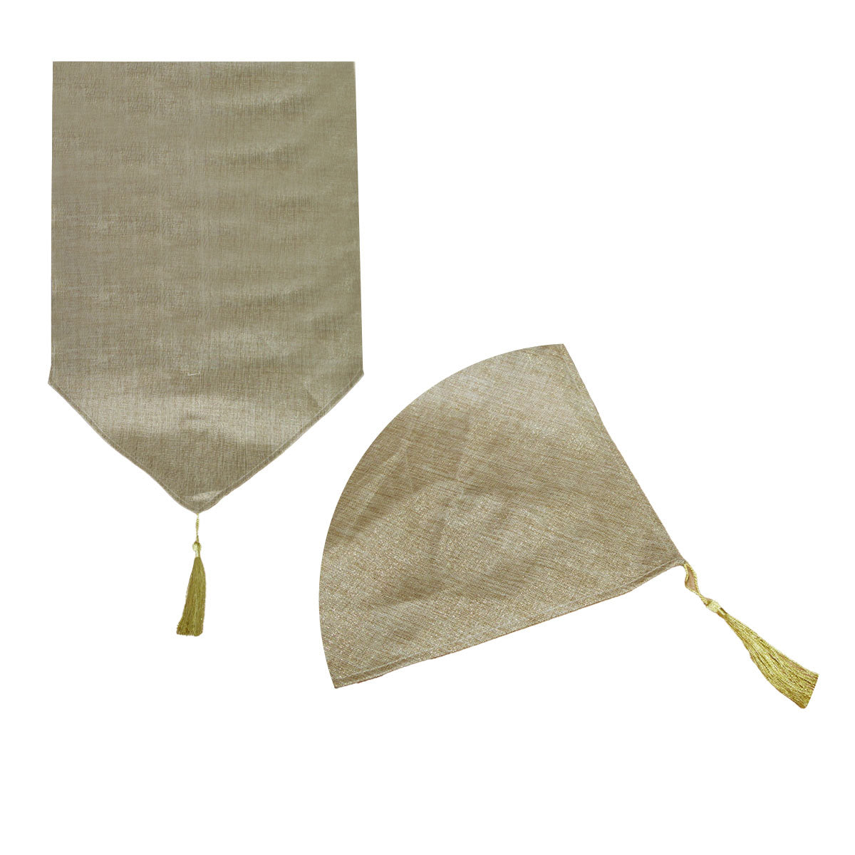 Metallic Texture Table Runner with Tassel 33 x 180 cm - Gold, Durable Polyester - SuperSaverAU - view 1