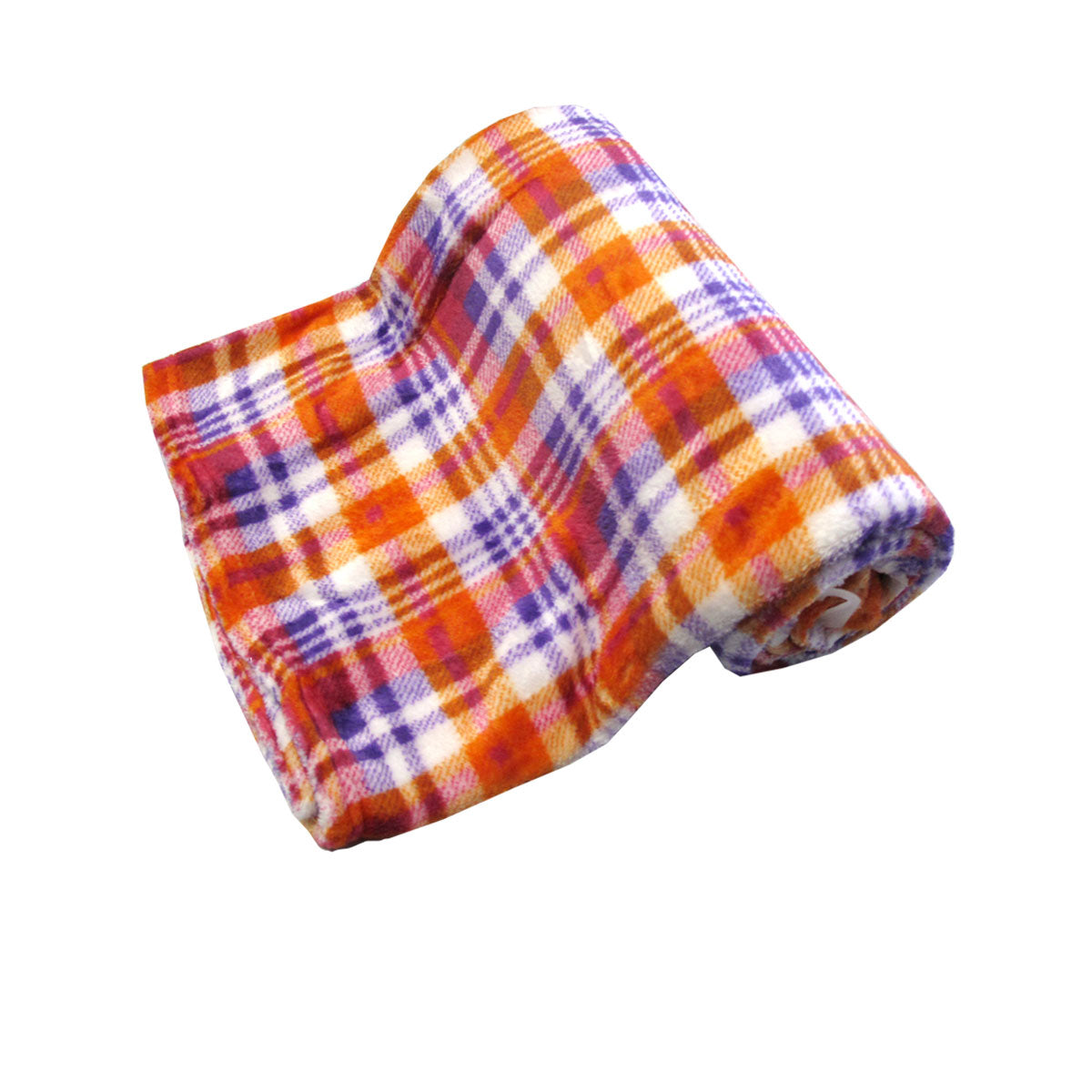 Premium Girls Coral Fleece Throw with Light Checkered Print - 127 x 152cm