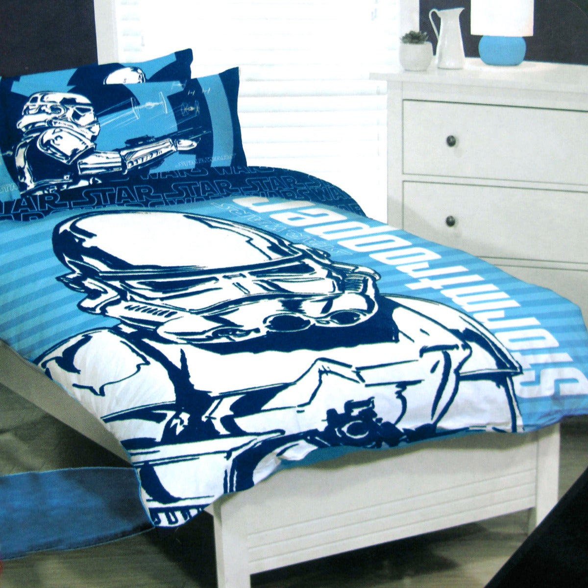 Star Wars Storm Trooper Quilt Cover Set Queen - Polyester Cotton, Machine Washable - SuperSaverAU - view 1