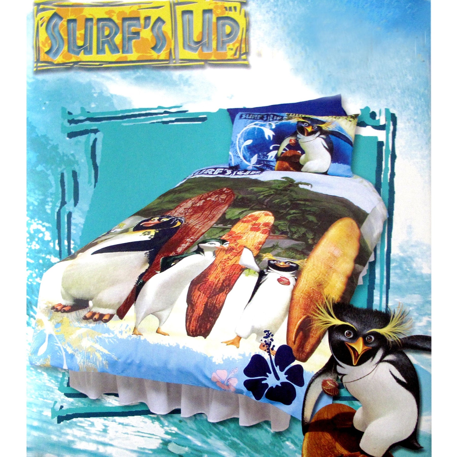Surf's Up Licensed Quilt Cover Set Single - 140 x 210 cm, Polyester Cotton Blend - SuperSaverAU - view 1