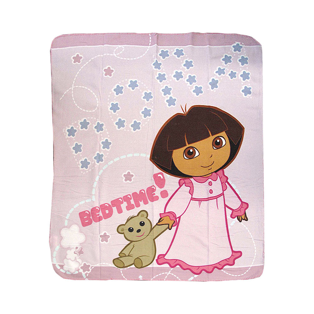 Caprice Dora Explorer Polar Fleece Throw Rug 127 x 152 cm for Kids' Bedroom - SuperSaverAU - view 1