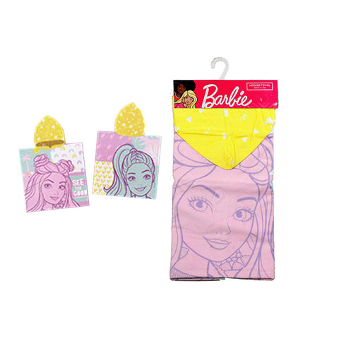 Caprice Barbie Hooded Towel 60 x 120 cm - 100% Cotton, Fun Design - SuperSaverAU - view 1