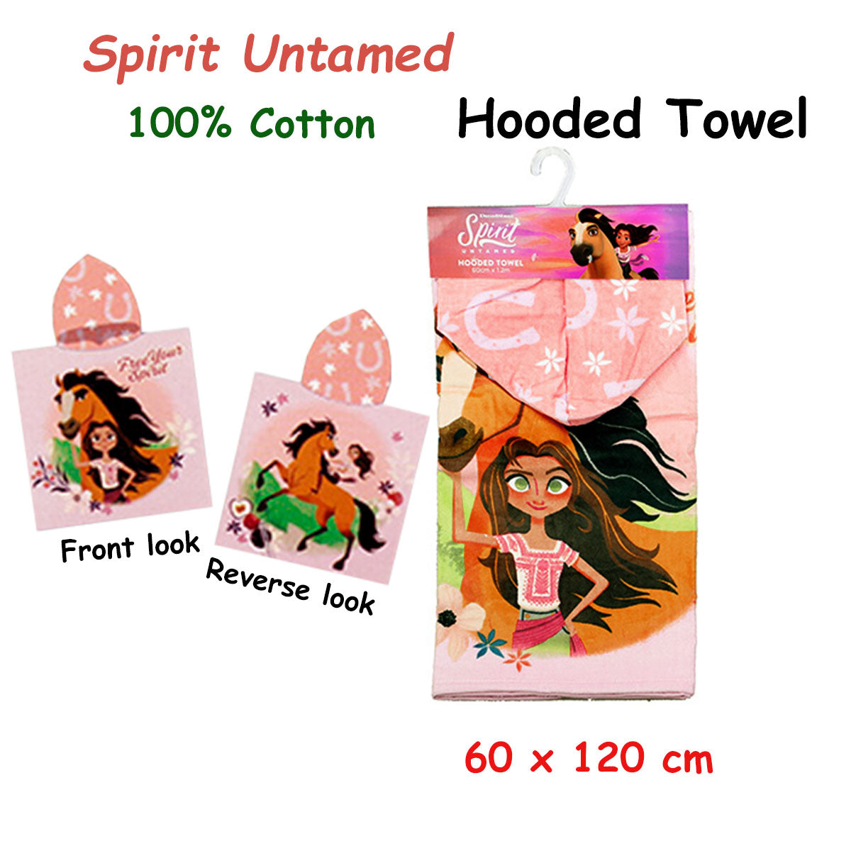 Caprice Spirit Untamed Cotton Hooded Towel 60 x 120 cm - Soft & Absorbent - SuperSaverAU - view 1