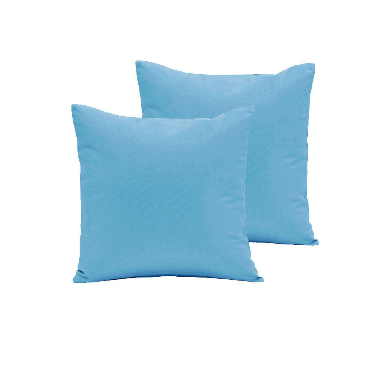 Sky Pair of Polyester Cotton European Pillowcases 65 x 65 cm - Solid Colour Design - SuperSaverAU - view 1