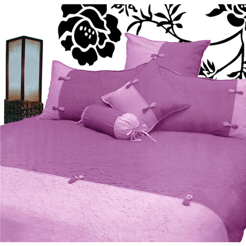Phase 2 Scrunchie Quilt Cover Set Single - Oriental Applique Design, Orchid - SuperSaverAU - view 1