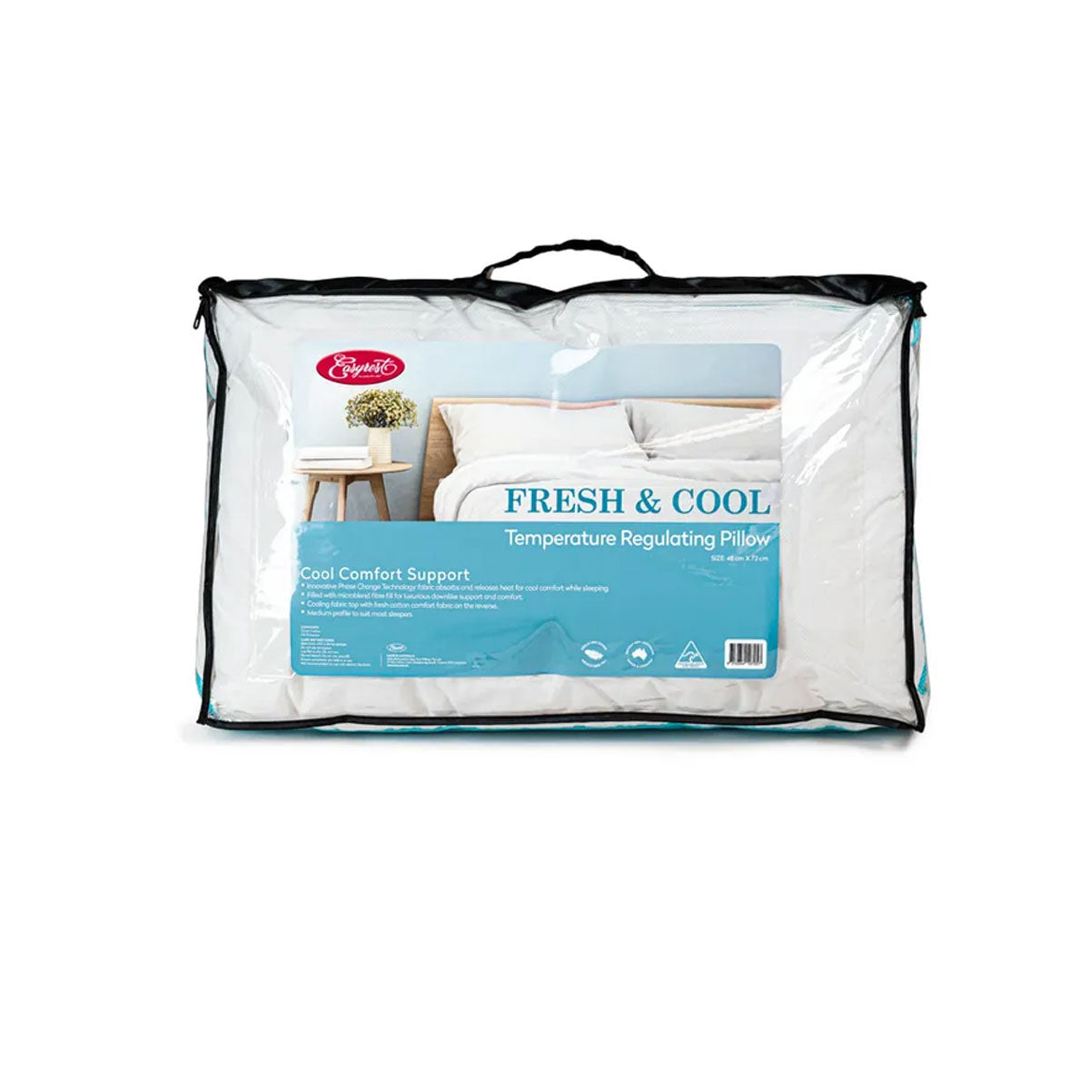 Easyrest Fresh and Cool Standard Pillow 47 x 72 cm - Cooling Fabric, Australian Made - SuperSaverAU - view 1