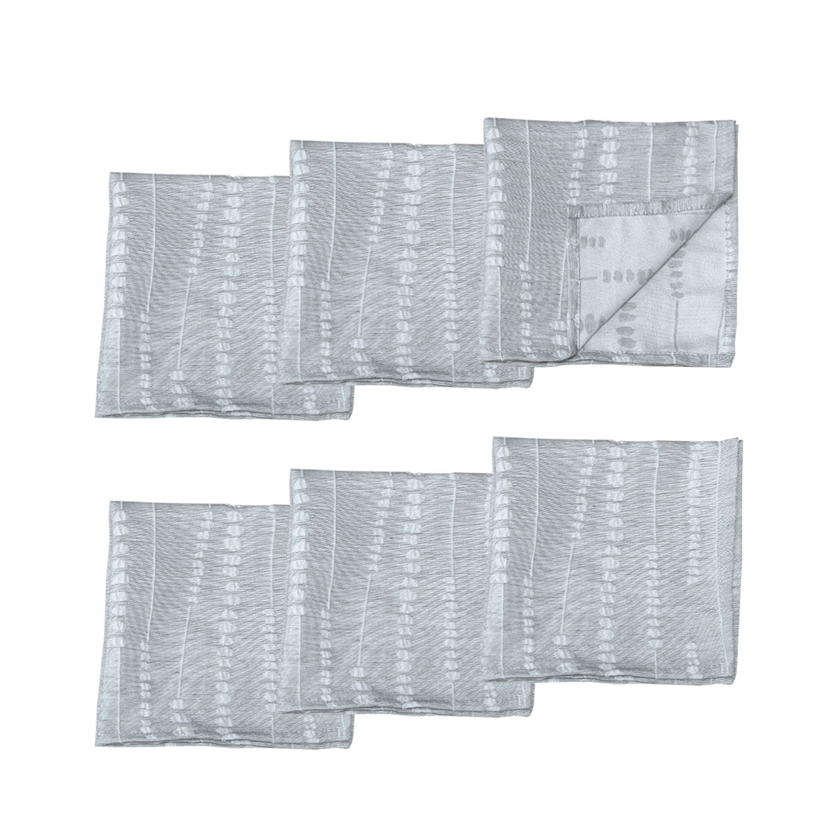 Set of 6 Perline Grey Jacquard Napkins 40cm x 40cm - Elegant Polyester Design - SuperSaverAU - view 1