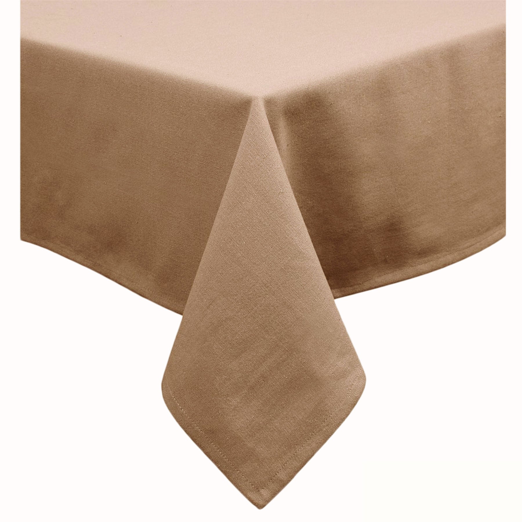 Hoydu Cotton Blend Table Cloth 150cm x 225cm - Sand, Machine Washable, Solid Design - SuperSaverAU - view 1