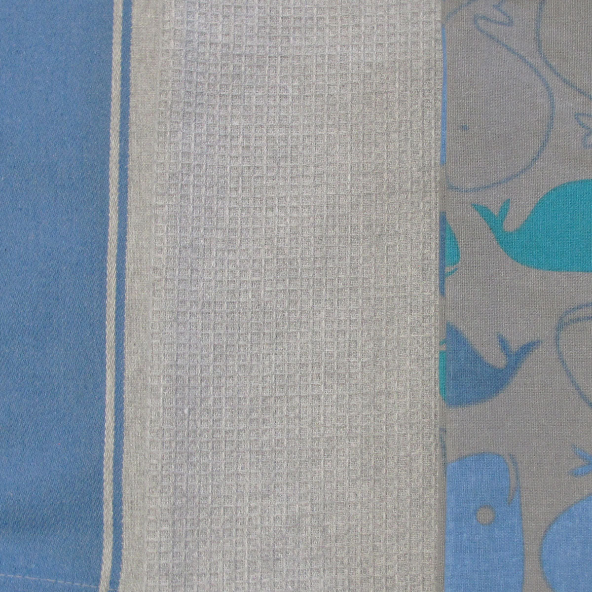 Home Oasis Printed Cotton Rich Tea Towels - Whale Grey, 3 Pack