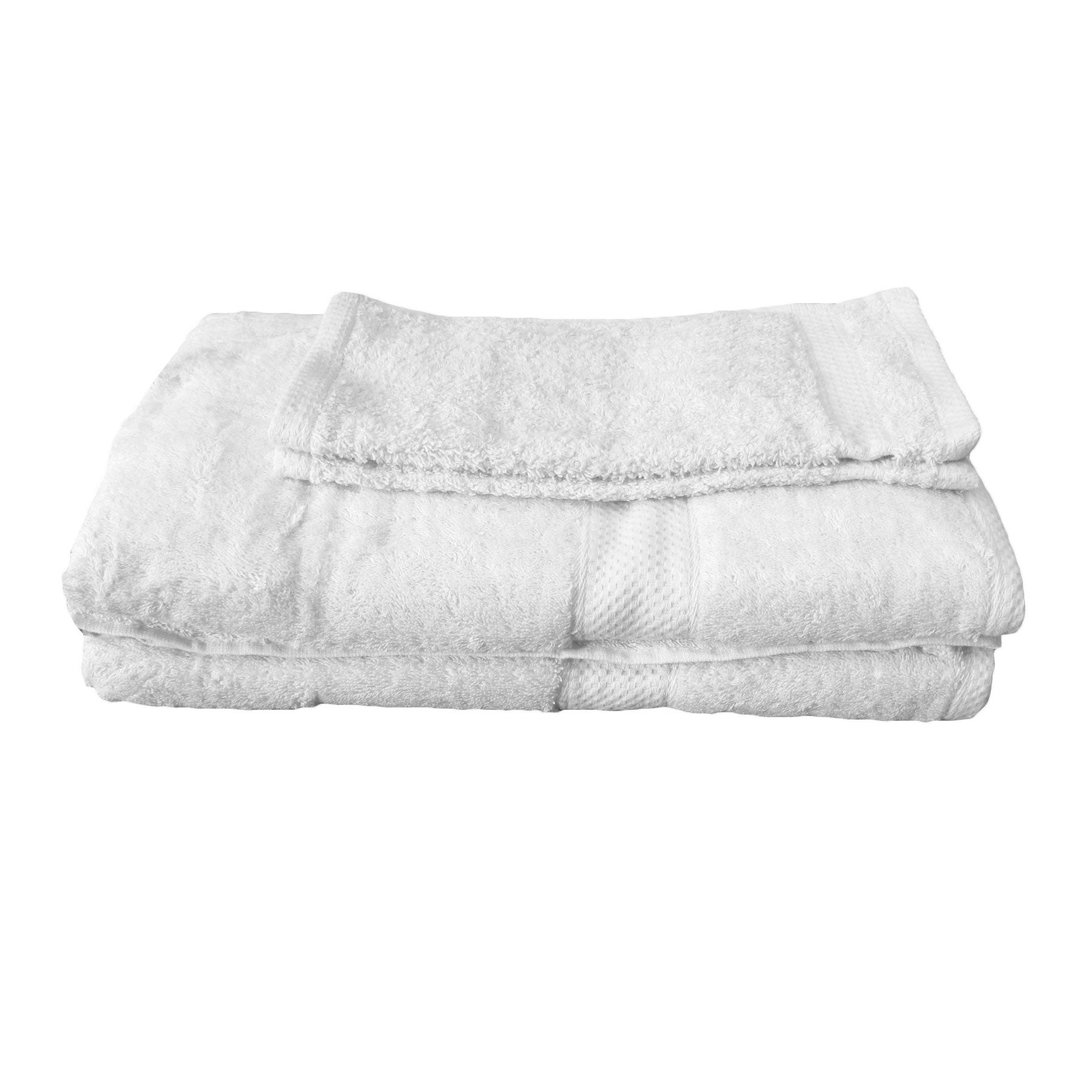 Egyptian Cotton Extra Large Bath Sheets & Face Washers Set - 4 Pieces, White - SuperSaverAU - view 1