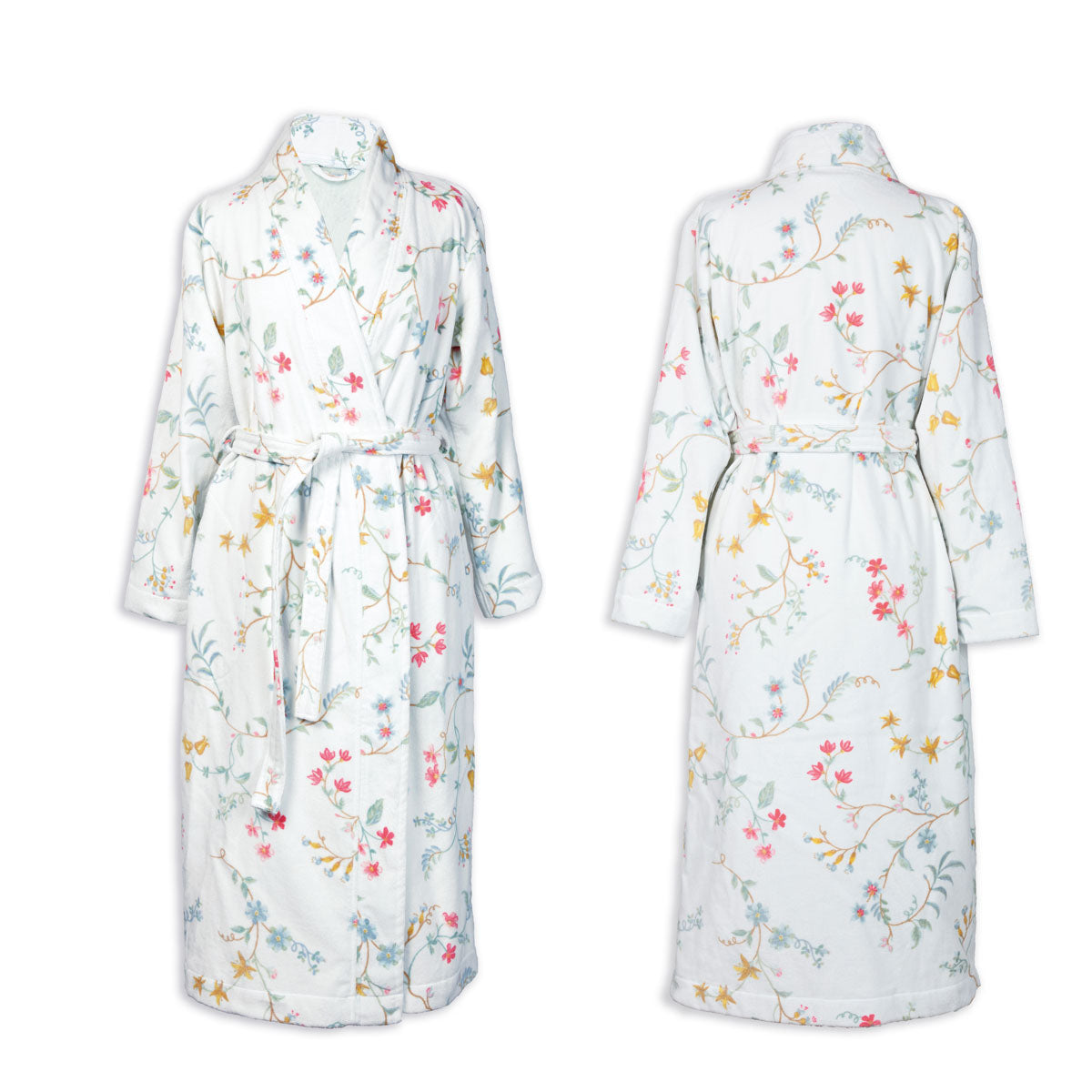 PIP Studio Les Fleurs Cotton Bath Robe White - Floral Print, Size XXL - SuperSaverAU - view 1
