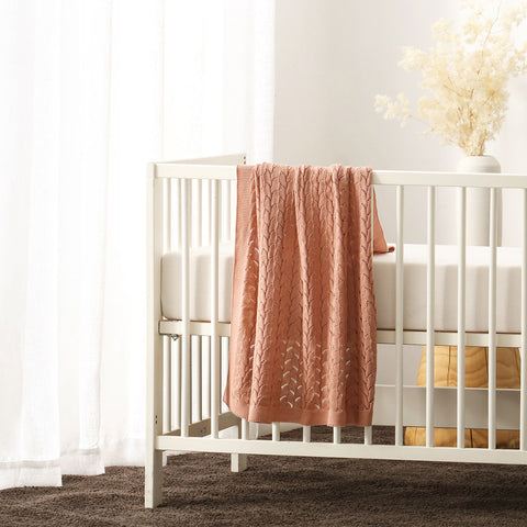 Little Gem Lyla Dusty Pink Cotton Baby Blanket 75 x 100 cm - GOTS Certified Organic - SuperSaverAU - view 1