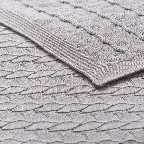 Little Gem Cotton Baby Blanket 75 x 100 cm - GOTS Certified, Organic, Soft Grey - SuperSaverAU - view 1