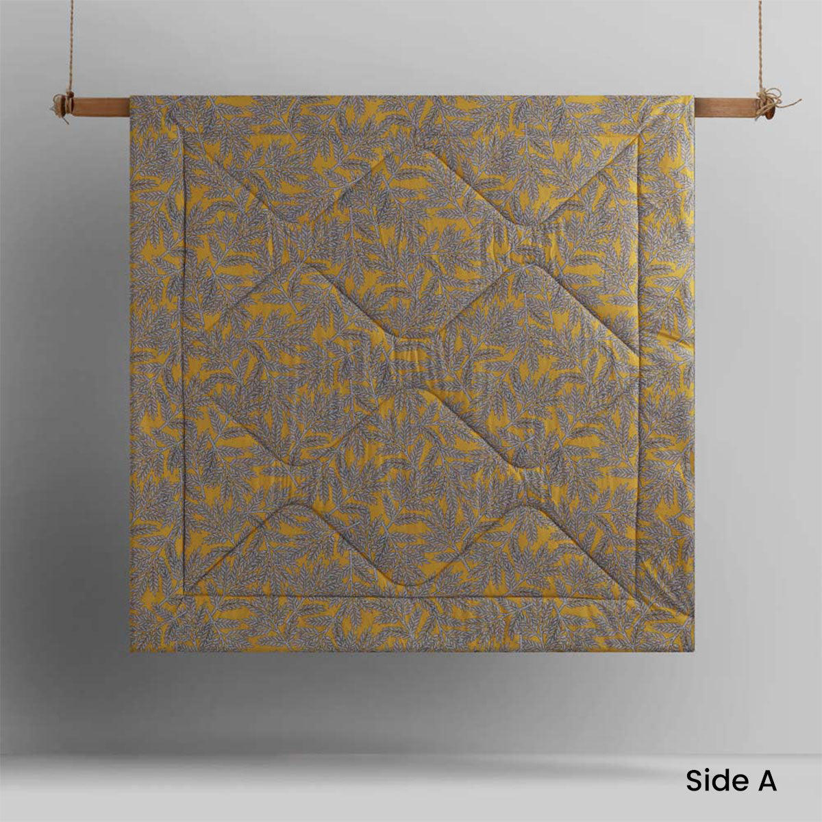 Accessorize Clove Washed Cotton Printed Reversible Comforter Set Queen - Mustard, Grey, Brown, Silver - SuperSaverAU - view 2