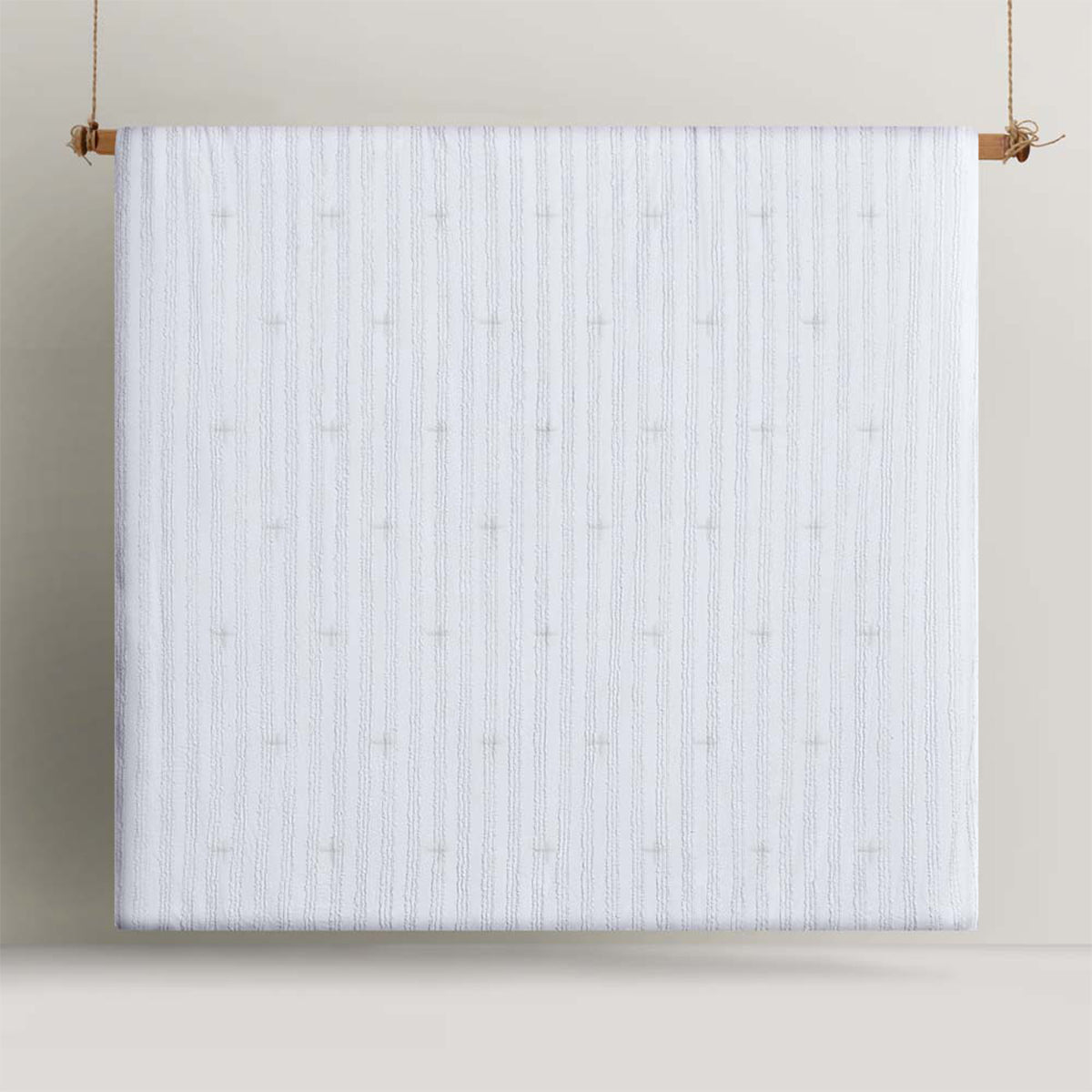 Vintage Design Homewares Reflections White 3 Piece Comforter Set King - Chenille Stripes - SuperSaverAU - view 1