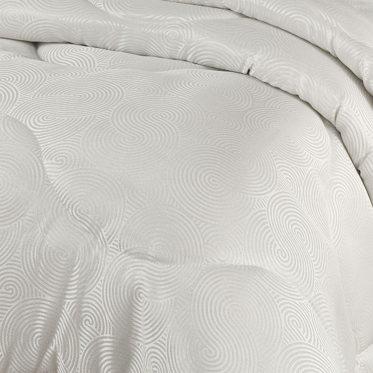 Accessorize Vera 3 Piece Jacquard Comforter Set Queen - Geometric Design, Silver - SuperSaverAU - view 2