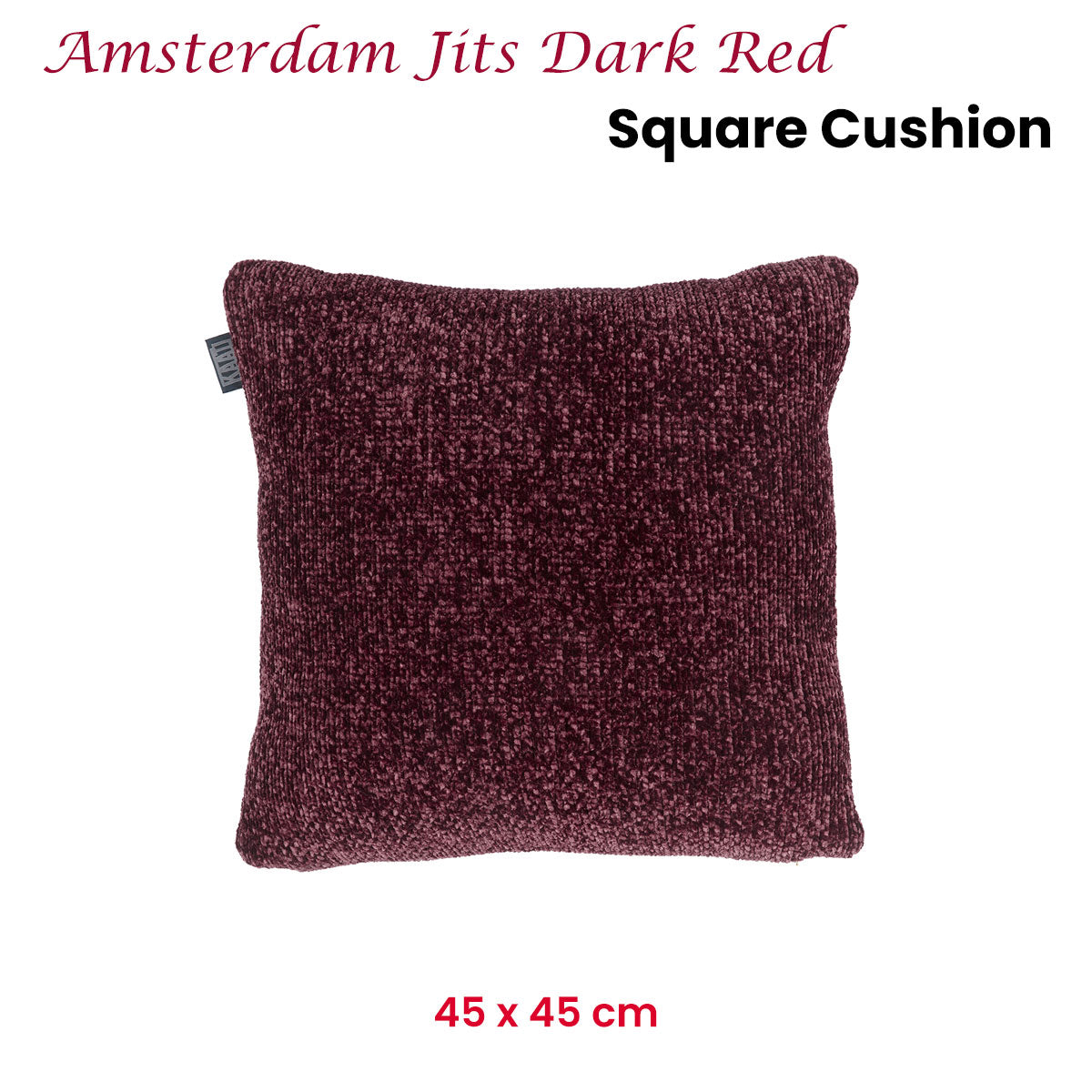 KAAT Amsterdam Jits Textured Filled Cushion – Dark Red 45 x 45cm