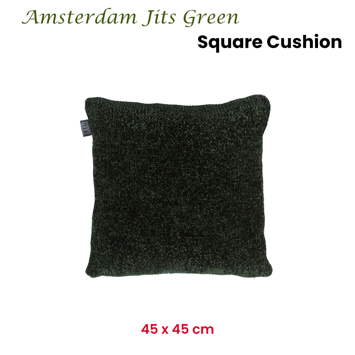KAAT Amsterdam Jits Textured Filled Cushion – Green 45 x 45cm