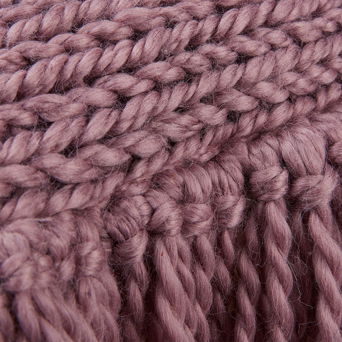 KAAT Amsterdam Jonine Knitted Fringe Filled Cushion – Lilac 45 x 45cm