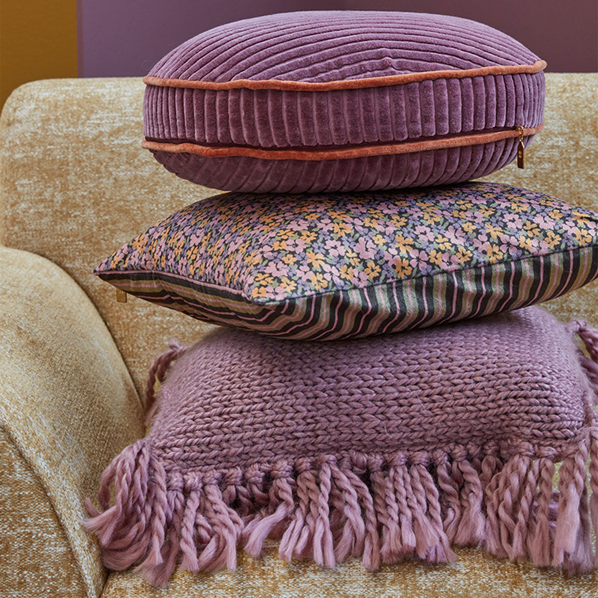 KAAT Amsterdam Liya Multi Floral Filled Cushion – 43 x 43cm