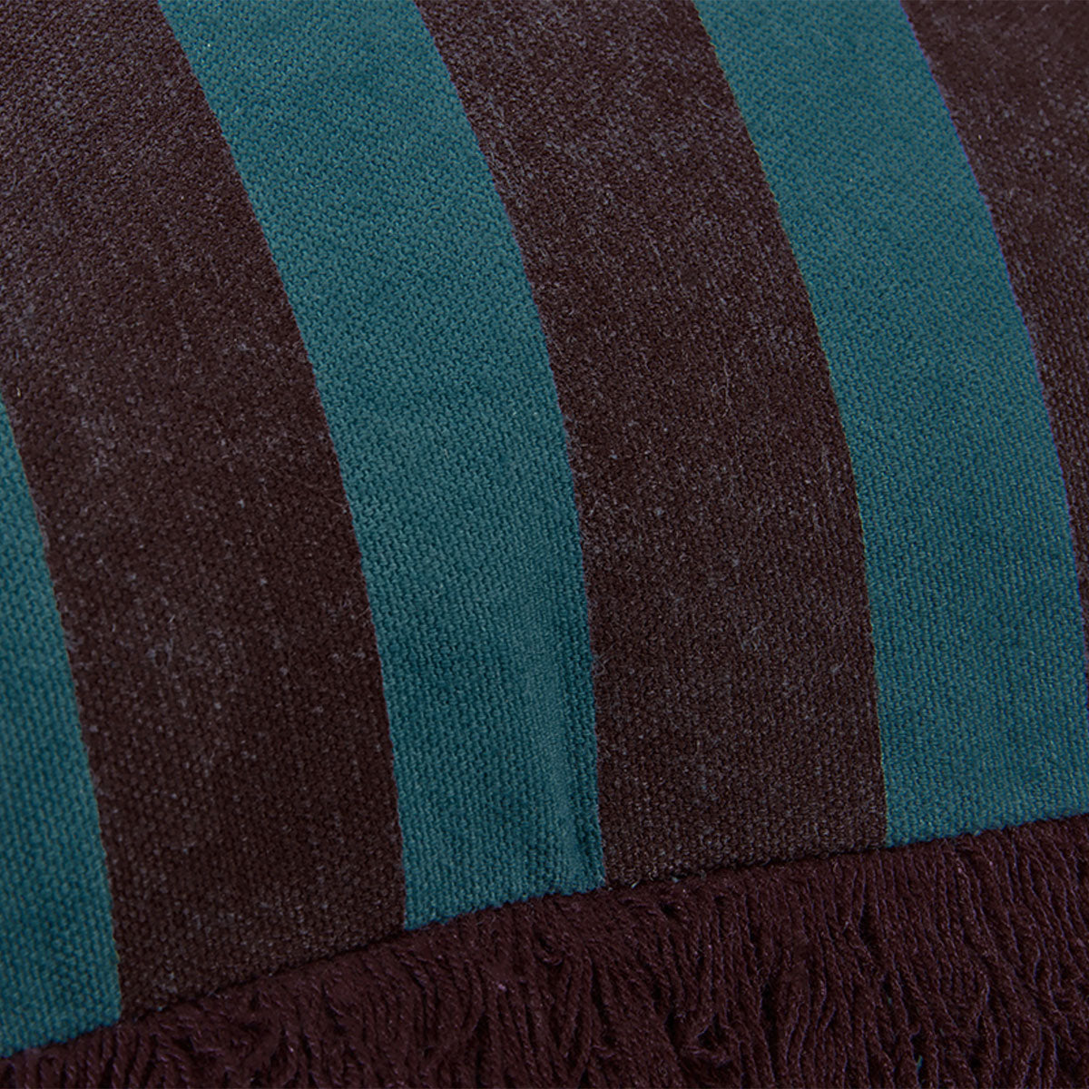 KAAT Amsterdam Viggo Stripe Fringe Filled Cushion – Red 45 x 45cm