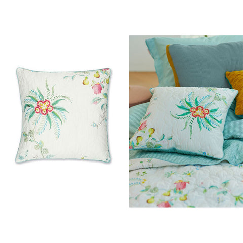 PIP Studio Floral Print White Quilted Square Cushion 45x45 cm - SuperSaverAU - view 1