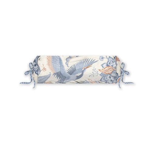 PIP Studio Royal Birds Blue Neckroll Cushion - 22 x 70 cm, Foliage/Bird Print - SuperSaverAU - view 1