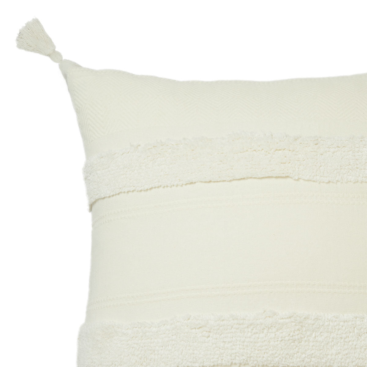 Accessorize Indra Cotton Cushion Cover 45 x 45 cm - Applique Design with Tassels - SuperSaverAU - view 2