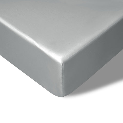 Accessorize 400TC Bamboo Cotton Fitted Sheet 40cm Wall - Grey Queen
